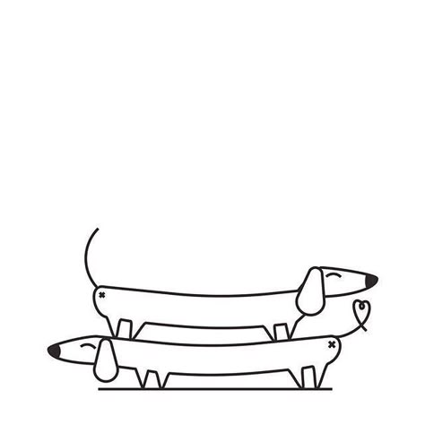 Tatoo Dog, Arte Dachshund, Dachshund Illustration, Dachshund Tattoo, Party Illustration, Illustration Minimal, Dachshund Art, Illustration Doodle, Minimalist Drawing