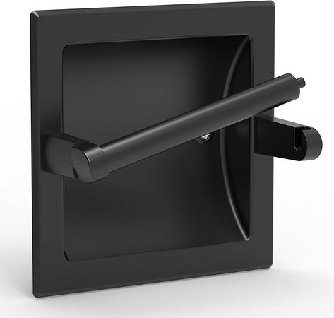 Amazon.com: WZRUA Matte Black Recessed Toilet Paper Holder for Regular Rolls,Contemporary Hotel Style Pivoting Toilet Tissue Holder Wall Mount Made of Metal, in Wall Toilet Paper Holder : Tools & Home Improvement In Wall Toilet Paper Holder, Built In Toilet Paper Holder, Toilet Roll Holder Ideas, In Wall Toilet, Toilet Paper Holder Ideas, Wall Toilet Paper Holder, Cool Toilets, Toilet Paper Cover, Recessed Toilet Paper Holder