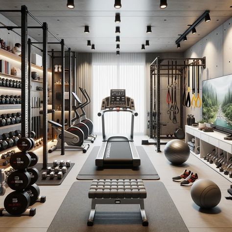 Basement Weight Room, High End Home Gym, Narrow Home Gym, Gym Room At Home Luxury, Dream Home Gym Luxury Fitness Rooms, Moody Home Gym, Gym In Garage, Luxury Gym Interior, House Gym Ideas