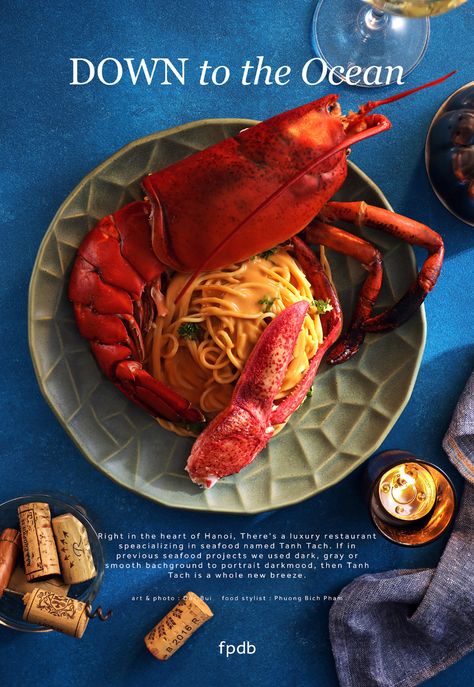 Down to the Ocean on Behance Seafood Photography, Seafood Diet, Food Photoshoot, Luxury Food, Hotel Food, Luxury Restaurant, Restaurant Menu Design, Food Poster Design, Food Ads