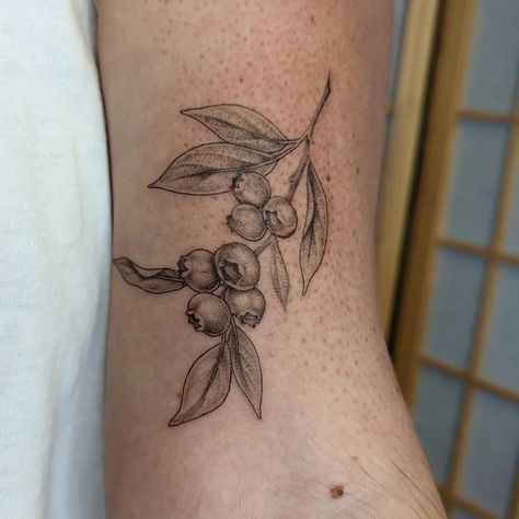 Maine Blueberry Tattoo, Huckleberry Branch Tattoo, Dietitian Tattoo, Blueberries For Sal Tattoo, Wild Blueberry Tattoo, Blueberry Plant Tattoo, Oyster Tattoos, Blueberry Vine Tattoo, Blueberry Branch Tattoo