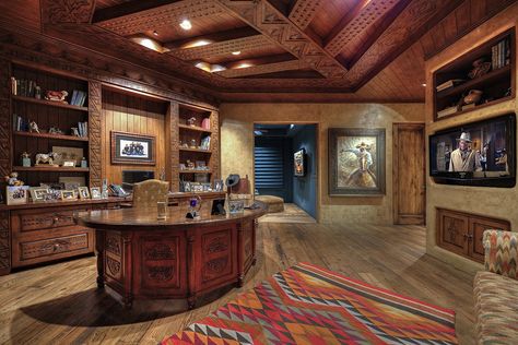 17 Fantastic Southwestern Home Office Designs That Will Let You Work In Style Southwestern Office, Home Office Design On A Budget, Home Office Designs, Modern Farmhouse Kitchen Decor, Southwestern Home Decor, Crafts Fall, Interior Decorating Tips, Southwestern Home, Office Designs