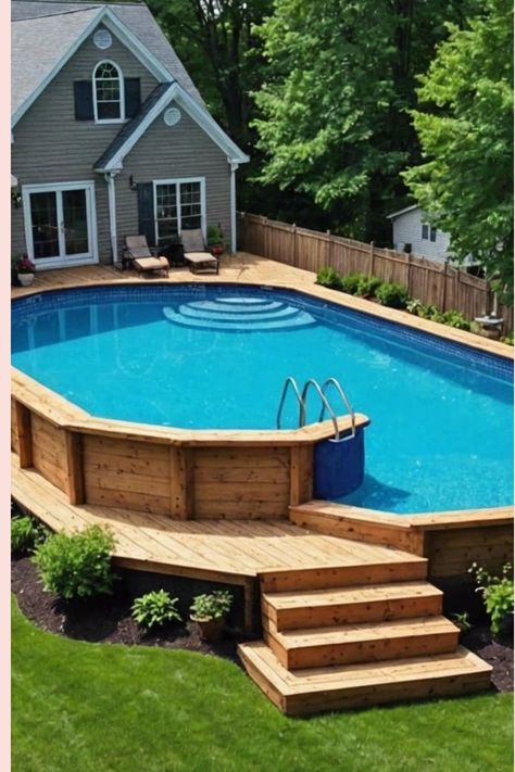 outdoor pool area above ground Hillside Above Ground Pool, Luxury Above Ground Pool, Outdoor Pool Area Above Ground, Deck Around Pool, Oval Above Ground Pools, Small Above Ground Pool, Decks Around Pools, Outdoor Improvements, In Ground Pool