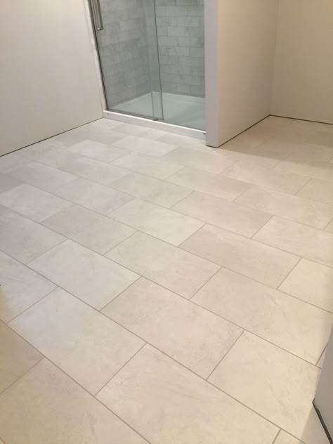 Rectangular Floor Tile Patterns, Light Bathroom Floor Tile, Tile And Hardwood Floor Combination, Lvt Bathroom Flooring, Lvt Flooring Bathroom, Luxury Vinyl Tile Bathroom, Pantry Floor, Entryway Remodel, Large Tile Bathroom