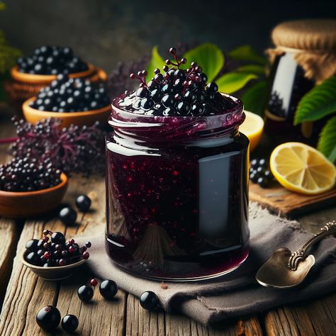 Cooking up Joy - Made with love: Elderberry Elixir Jam Elderberry Elixir, Savory Sauce, Homemade Jam, Food Decoration, Serving Size, Made With Love, Chutney, Cake Desserts, Cooking Time