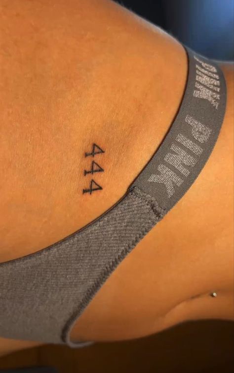 Dainty 777 Tattoo, Angel Number Hip Tattoo, 444 Tattoo On Hip, 773 Tattoo, Number Hip Tattoo, Angel Number Tattoo On Thigh, Sternum Angel Number Tattoo, Number Tattoo On Back, Angel Number Stick And Poke