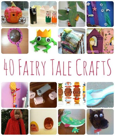 We LOVE LOVE LOVE Fairy Tales... and there is nothing better than soe good Fairy Tale crafts to go with them. Here we have a set of 40 Fairy Tale crafts for you - from Rapunzel Crafts, to Golidlocks Crafts to Cinderella... what is YOUR favourite fairy tale? Fairy Tale Crafts For Kids, Fairy Tales Preschool, Fairy Tale Activities, Fairy Tale Crafts, Red Ted Art, Summer Programs, Fairy Tale Theme, Traditional Tales, Fairytale Nursery