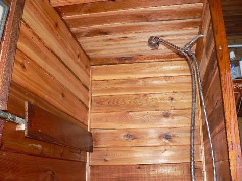 Brad Sondahl's blog Cedar Shower Walls, Camp Shower, Bathtub Shower Combo, Bathtub Tile, Camping Shower, Shower Walls, Bathtub Shower, Dream Bathroom, Tile Shower