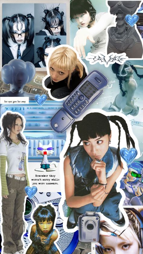 #cybery2k #cyberfuturism #cyber #aesthetic #moodboard Neo Y2k, Anime Tank, Cybergoth Anime, Powerpuff Girls Fanart, 90 Anime, Moodboard Aesthetic, Character Graphic, Aesthetic Moodboard, Happy House