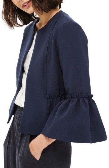 Women's Topshop Raw Ruffle Crop Jacket on sale for $54.90 during the 2017 #NSALE from July 13-August 6th Couture, Cropped Blazer Jacket, Plus Size Coats, Nordstrom Anniversary Sale, Double Breasted Jacket, Fall Jackets, Cropped Jacket, Crop Jacket, Work Fashion