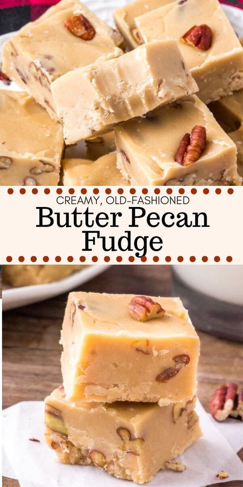 Hofflesnoppers Recipe, Pecan Fudge Recipes, Butter Pecan Fudge, Butter Pecan Fudge Recipe, Fudge Homemade, Homemade Candy Recipes, Pecan Fudge, Butter Fudge Recipe, Biscotti Cheesecake