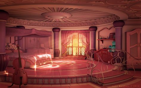 Princess' Room [afternoon] by JakeBowkett on DeviantArt Disney Princess Bedroom, Castle Rooms, Royal Bedroom, Castle Bedroom, Anime House, Fantasy Bedroom, Episode Interactive Backgrounds, Bedroom Drawing, Anime Places