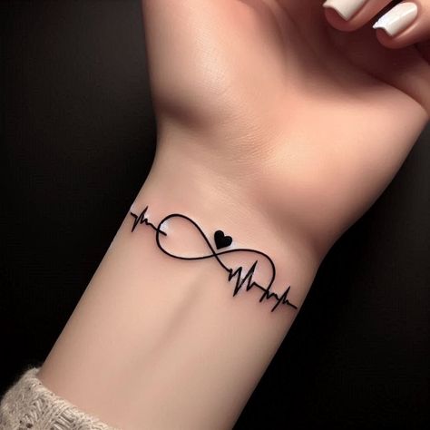 15 Infinity Tattoo Ideas to Represent Eternal Love and Connection Infinity Tattoo Placement Ideas, Tiny Infinity Tattoo, Couples Infinity Tattoos, Infinity Bracelet Tattoo, Eternity Tattoo Ideas, Infinity Rose Tattoo, Infinity Tattoo Designs Unique, Life Line Tattoo, Tattoo Infinity Symbol