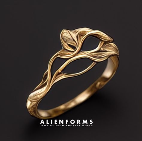 Handcrafted Wedding Rings, 3d Ring Design, Copper Rings Women, Non Binary Engagement Rings, Nature Inspired Ring, Gold Jewelry Antique, Gold Ring Design For Women, Leaf Ring Design, Gold Rings Women