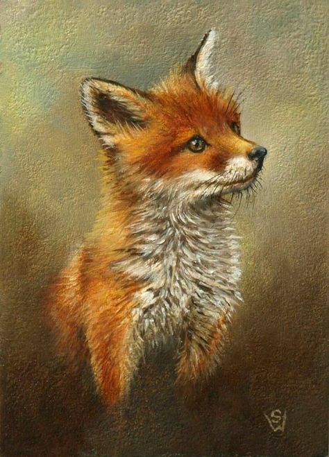 Fox Artwork, Grass Painting, Fox Pictures, Fox Painting, Smart Art, Wildlife Paintings, Painting Art Lesson, Art Diary, Small Canvas Art