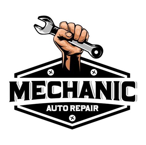 Mechanic logo | Premium Vector #Freepik #vector #logo #car #hand #gear Matco Tools Logo, Mobile Mechanic Logo, Logo Bengkel Motor, Mechanical Logo Design, Mechanic Logo Design Ideas, Mechanic Wallpaper, Car Mechanic Logo, Logo Car Design, Mechanic Drawing