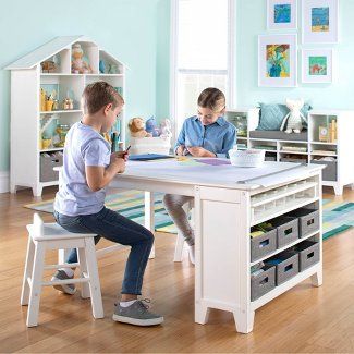 Kids Desk : Target Wooden Drawing, Kids Art Table, Paint Cups, Painting Desk, Kids Craft Tables, Craft Supply Storage, Kids Activity Table, Kids' Desk, Martha Stewart Living