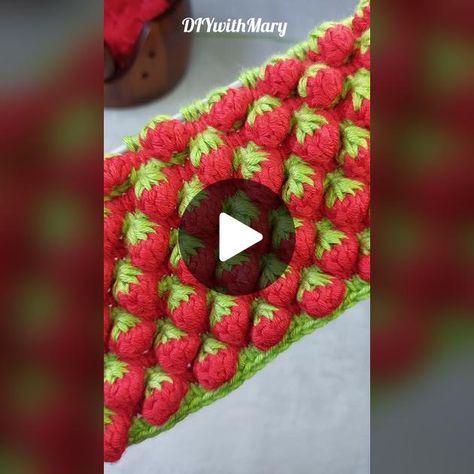 Crochet Tiktok, 3d Strawberry, Strawberry Crochet, Crochet Filet, My Youtube Channel, Video Tutorial, Strawberries, Make Your Day, Clean Eating