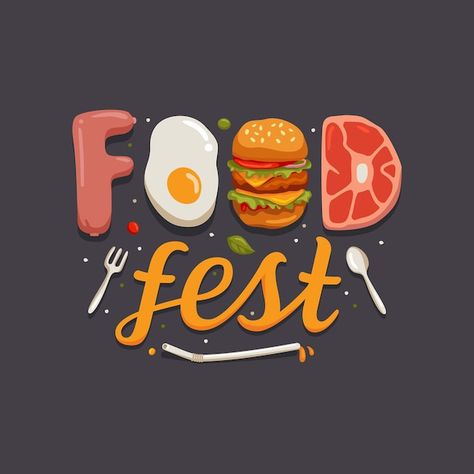 Food Festival Branding, Festival Typography, Food Festival Design, Food Festival Poster, Food Typography, Poster Food, Food Fest, Food Wall Art, Shop Poster