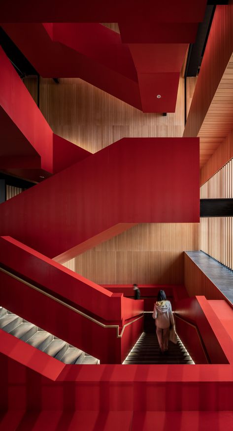 Sunken Patio, Ethan Lee, Aluminium Cladding, Metal Cladding, City Library, Modern Library, Architecture Magazines, Tainan, Stairs Design