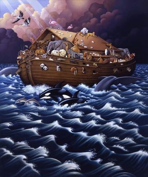 . Prophet Noah, Noah's Ark Art, Babylon Art, Noah's Arc, Noahs Arc, Spiritual Pictures, Bible Images, Noah S Ark, Bible Pictures