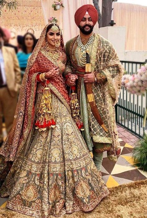 Indian Wedding Attire, Punjabi Wedding Couple, Lehenga Indian, Dogs Instagram, Sikh Bride, Instagram Username, Bridal Dupatta, Username Ideas, Wedding Lehenga Designs