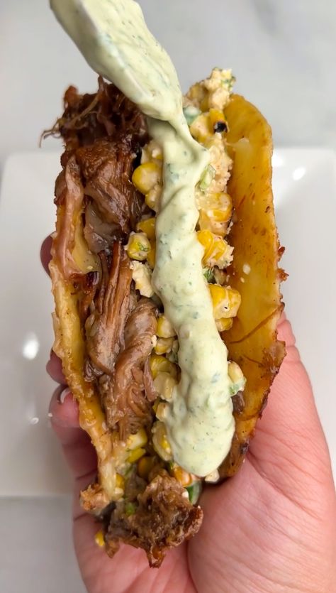 Brisket Street Corn Tacos With Jalapeño Lime Ranch, Braised Brisket Tacos With Street Corn, Street Tacos Flour Tortillas, Street Taco Bowl, Side Meals For Dinner, Brisket Street Tacos Recipe, Smoked Brisket Street Corn Tacos, Braised Brisket Tacos, Crockpot Brisket Tacos