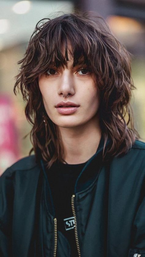 Men's shaggy braid hairstyles 2024 16 ideas: Fashion Guide - mens-talk.online Men With Long Fluffy Hair, Mens Long Hairstyles Shoulder Length, Men Shag Mullet, Long Hair Mullet Straight Hair, Long Shag Mullet Men, Long Bangs Men Haircut, Rocker Haircut Men, Queer Long Hairstyles, Men’s Wolfcut Long