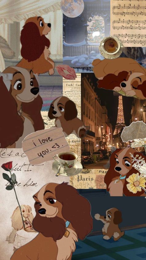 Lady and the Tramp | Disney | love Bambi Butterfly Disney, Disney Lady And The Tramp Wallpaper, Lady And The Tramp Fanart Human, Lady And Tramp Drawing, Lady And Tramp Wallpaper, Couple Cartoon Characters Disney, Lady From Lady And The Tramp Aesthetic, Old Disney Backgrounds, Tramp From Lady And The Tramp