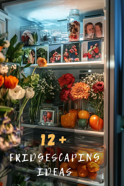 Eager to style your fridge like a pro? Click to explore 14 fridgescaping tips that enhance aesthetics and functionality! 🌟🥕 #FridgeStyle #HomeDecor #CreativeOrganization #KitchenTips #StylishStorage Fridge Interior Design, Fridgescaping Aesthetic, Fridge Interior, Fridge Aesthetic, Refrigerator Decor, Creative Organization, Fridge Storage, Add Personality, Stylish Storage