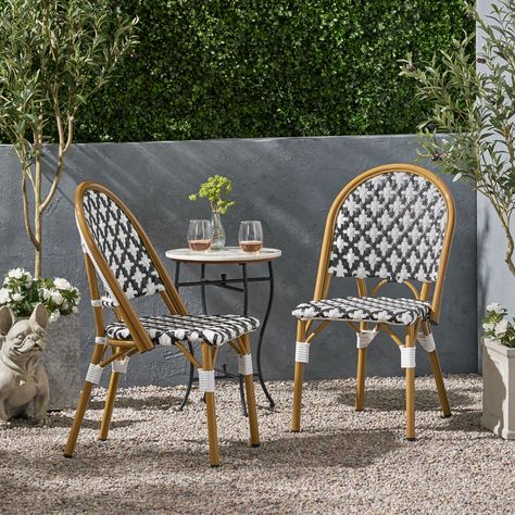 Dream Flat, Bistro Chairs Outdoor, French Bistro Chairs, Bamboo Print, Rattan Chairs, Woven Chair, French Cafe, French Chairs, Patio Dining Chairs