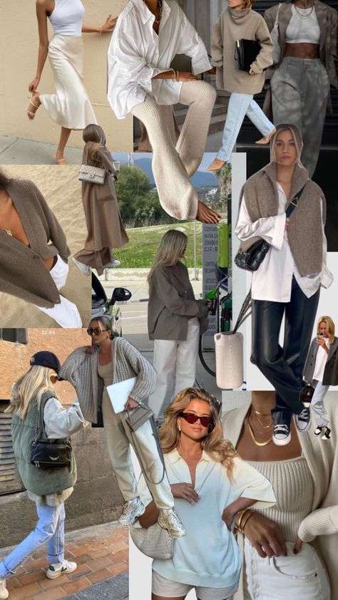 Oversize Outfits, Inspo Collage, Oversized Fashion, Fashion Mood Board, Fashion Collage, Neutral Outfit, Aesthetically Pleasing, Mood Board, Vision Board