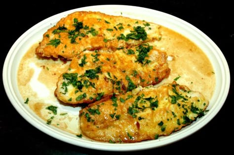 Fillet of Sole Francese Sole Filet Recipe, Fish Francese Recipe, Sole Fillet Recipes, Lemon Basil Pasta, Sole Recipes, Filet Recipes, Fish Fillet Recipe, Romano Cheese, Fish Dinner