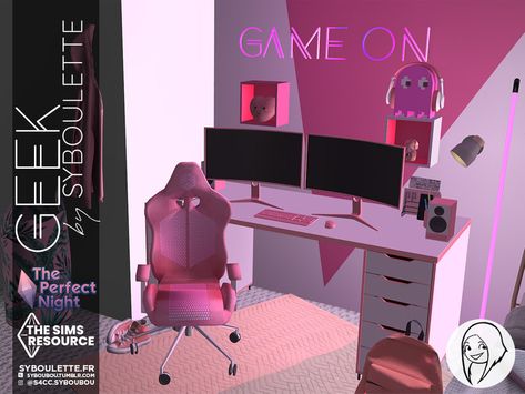 The Sims Resource - The Perfect Night - Geek set Gamer Decor, The Sims 4 Pc, Sims 4 Anime, Sims 4 Bedroom, Sims 4 Body Mods, Sims 4 Expansions, Sims 4 Cc Folder, Casas The Sims 4, Sims 4 Cc Furniture