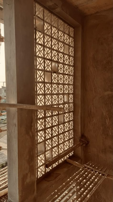 Terracotta Partition, Jali Window, Sketch Restaurant, Brick Cafe, Terracotta Brick, Brick Archway, Wooden Partitions, Beautiful Bedroom Decor, Breeze Blocks