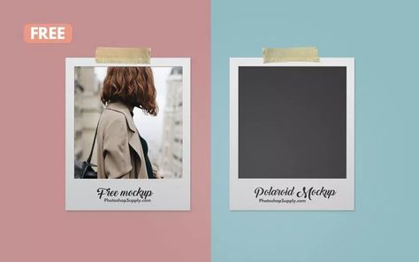 (FREE) Polaroid Mockup 😎 | Photoshop Supply Polaroid Mockup, Polaroid Effect, Facebook Mockup, Polaroid Design, Polaroid Display, Terrace Room, Photoshop Templates Free, Effect Template, Polaroid Template