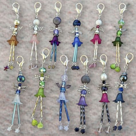 Bead Angels, Fairy Keychain, Bead Fairy, Fairy Picnic, Button People, Beaded Dolls, Bead People, Beaded People, Beaded Fairy