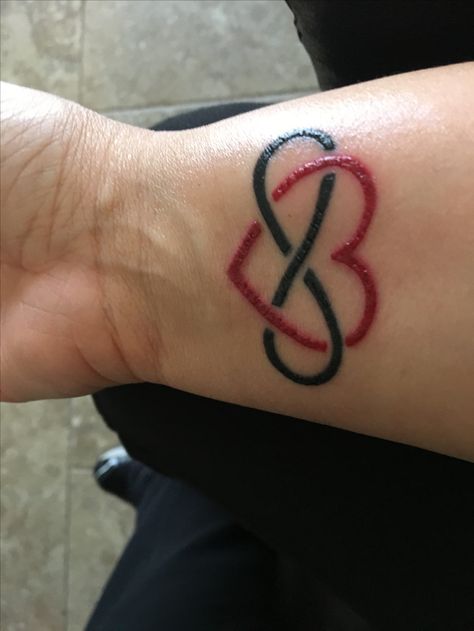 Red Heart Tattoo, Red Infinity, Red Heart Tattoos, Infinity Sign, Heart Tattoo, Colorful Heart, Infinity Tattoo, Red Heart, Tattoos