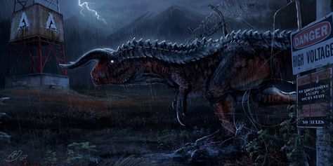 ArtStation - The Hyperendocrin Carnotaurus, Elisabeth Wyler The Isle Hyperendocrin, The Isle Carnotaurus, Hypo Carnotaurus, Carnotaurus Art, Jurassic Park Novel, Radio Tower, Jurassic Park Poster, Ahri Wallpaper, Dino Art