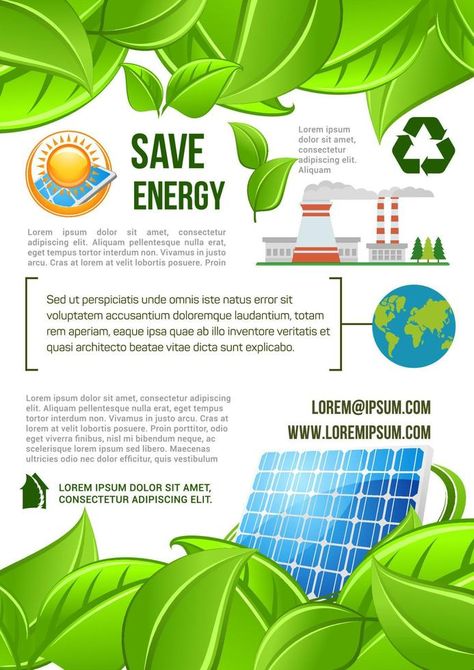 Green energy and nature ecology vector poster Ecology, Nature, Poster Design Environment, Energy Saving Poster, Green Energy Poster, Save Energy Poster, Vector Poster, Poster Poster, Green Energy