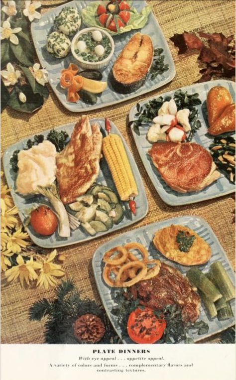 Dinner Menu Ideas 60s Food, Tv Dinner, Food Gallery, Vintage Food, Food Pics, Food History, Weird Food, Retro Recipes, Vintage Cookbooks