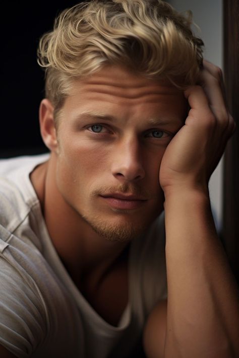 From blood and ash Adventurous Men, From Blood And Ash, Blood And Ash, Blonde Hair Boy, Character Inspiration Male, Ginger Men, Blonde Guys, Blonde Bombshell, Long Hair Styles Men