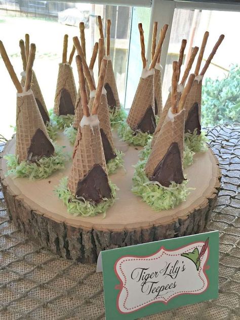 Peter Pan Birthday Party Ideas | Photo 17 of 21 | Catch My Party Boys Birthday Party Food, Peter Pan Birthday Party, Grandchildren Activities, Peter Pan Birthday, Indian Birthday Parties, Peter Pans, Peter Pan Party, Teepee Party, 4th Birthday Party