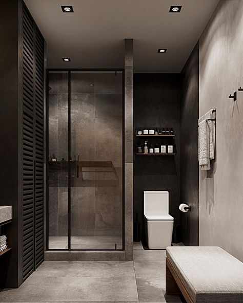 Bathrooms on the 2nd floor - mancave #mancave #interior #interiors #bathroom #bathroomdesign #interiordesign Mancave Interior, Male Bathroom, 2nd Floor, Man Cave, Bathroom Design, House Ideas, Bathrooms, Apartment, Flooring