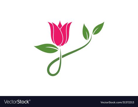 Tulip Logo Design, Logo Design Flower, Flower Logo Design, Artsy Photos, Logo Idea, Flower Logo, Design Flower, Template Download, Red Rose