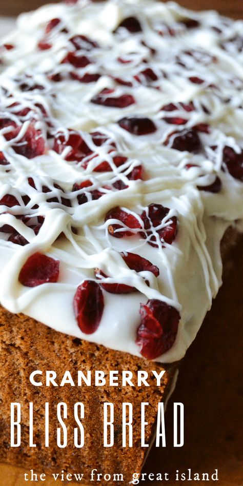 This Better Than Starbucks Cranberry Bliss Bread has all the bells and whistles of the original cranberry bars, but in an irresistible pound cake form.  Skip the coffee shop and stay home and bake! #easy #recipe #starbucks #copycat #poundcake #loafcake #cranberry #frosted #breakfast #coffeecake #breakfastcake #dried #bread #quickbread Cranberry Bliss Bread, Starbucks Cranberry Bliss, Cranberry Bliss, Cranberry Bars, Cake Form, Bake Easy, Cranberry Bread, Starbucks Copycat, Cranberry Recipes