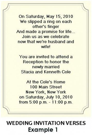 11 Top Risks Of Example Of Wedding Reception Invitation Wording | Example Of Wedding Reception Invitation Wording Dear Word Conscious,
 
 In agreement of the absolute wording, about aggregate is dictated by who is hosting the wedding. What does “hosting” Check more at https://craigslistreadymade.com/11-top-risks-of-example-of-wedding-reception-invitation-wording-example-of-wedding-reception-invitation-wording/ Backyard Wedding Invitations Wording, Wedding Invitations Wording, Reception Invitation Wording, Backyard Wedding Invitations, Wedding Reception Invitation Wording, Wedding Invitation Text, Elopement Party, Wedding Reception Invitations, Wedding Information