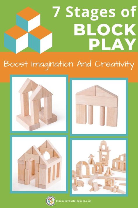 Let's look at the 7 stages of block play your child will advance through as they grow. By providing the best blocks to support your child's stage of block play, ensures a successful building experience. Explore the developmental stages of block play from the carrying stage to the complex building stage. Watch them move through the stages, have some fun, and encourage your kid's imagination through block play. #DiscoveryBuildingSets #blockplay #stagesofblockplay #blockcenter #openendedplay Childminding Activities, Block Activities, Complex Building, Building Blocks Design, Preschool Color Activities, Language Development Activities, Child Development Activities, Blocks Preschool, Blocks For Toddlers