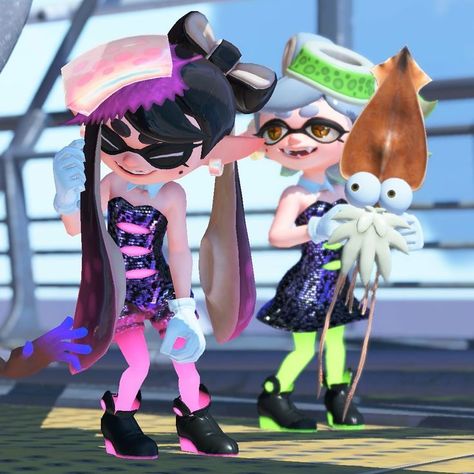 Splatoon Art Style, Squidbeak Splatoon, Splatoon Squid Sisters, Splatoon Squid, Squid Sisters, Callie And Marie, Welcome Home Posters, Sister Poses, Splatoon 3