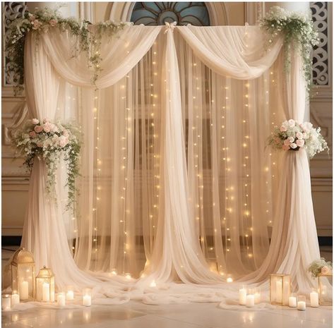 Wedding Decoration For Home, Wedding Arch Ideas With Lights, The Notebook Themed Wedding, Whimsical Photo Backdrop, Classic White Wedding Theme, Wedding Arch Backdrop Ideas, Farmhouse Wedding Colors, Wedding Balloon Arch Photo Backdrops, Rustic Whimsical Wedding Theme